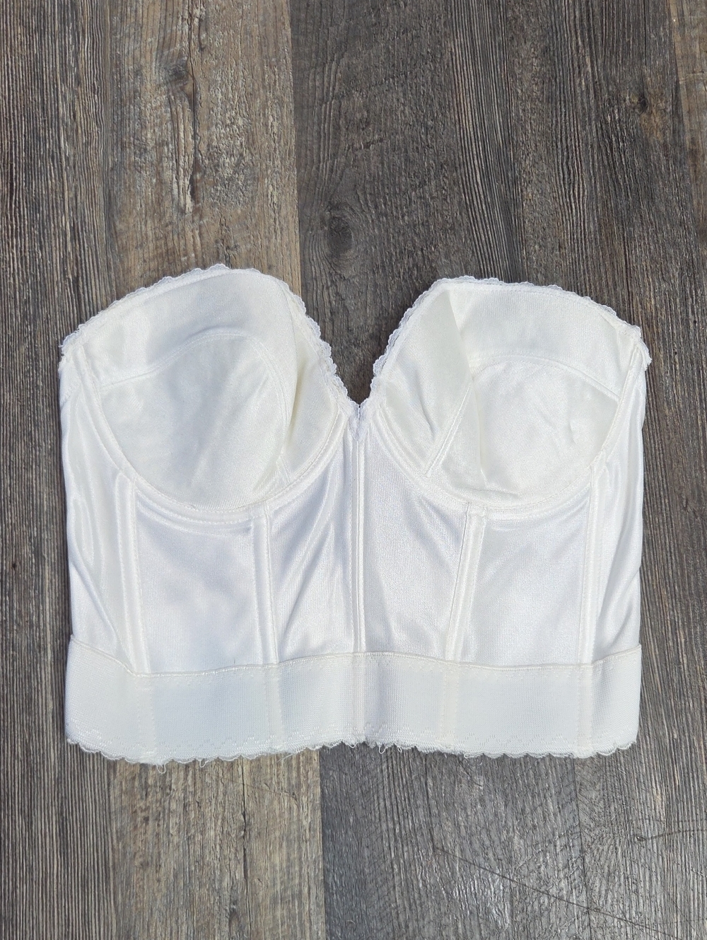 Vintage White Longline Bustier Bra
